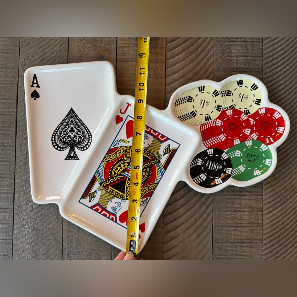 Luminarc Casino Night Blackjack Divided Serving Tray. Perfect For Game Night! - Picture 9 of 9